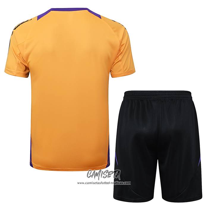 Chandal del Real Madrid 2024-2025 Manga Corta Amarillo - Pantalon Corto